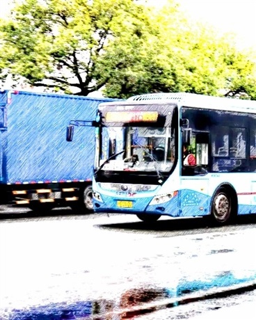 我安江白322路公交车