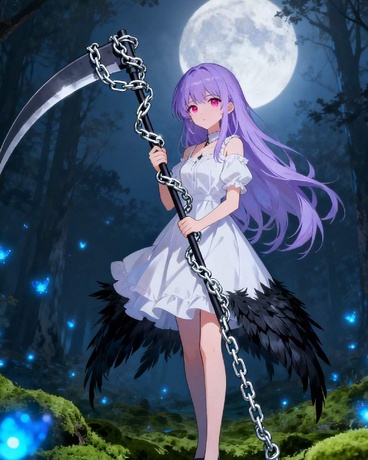 手持镰刀的美少女想要学习魔法