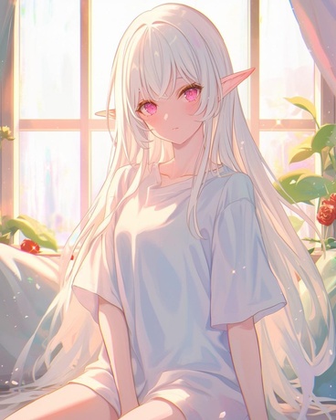 大号成白毛红瞳美少女了怎么办