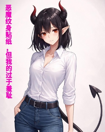 恶魔纹身贴纸，但我的过于羞耻