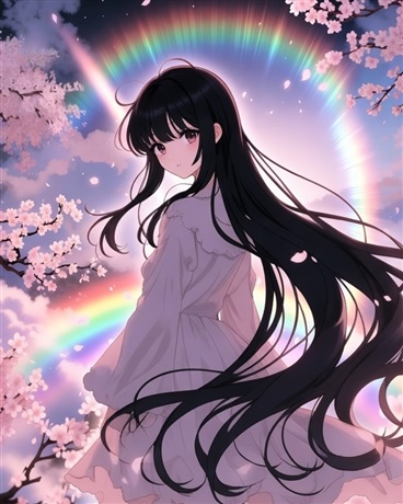 彩虹桥上的少女