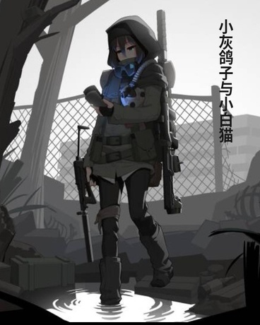 小灰鸽子与小白猫