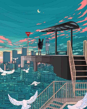 悬空站牌与晚风来信