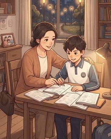 當路燈亮起時，我們一起讀書